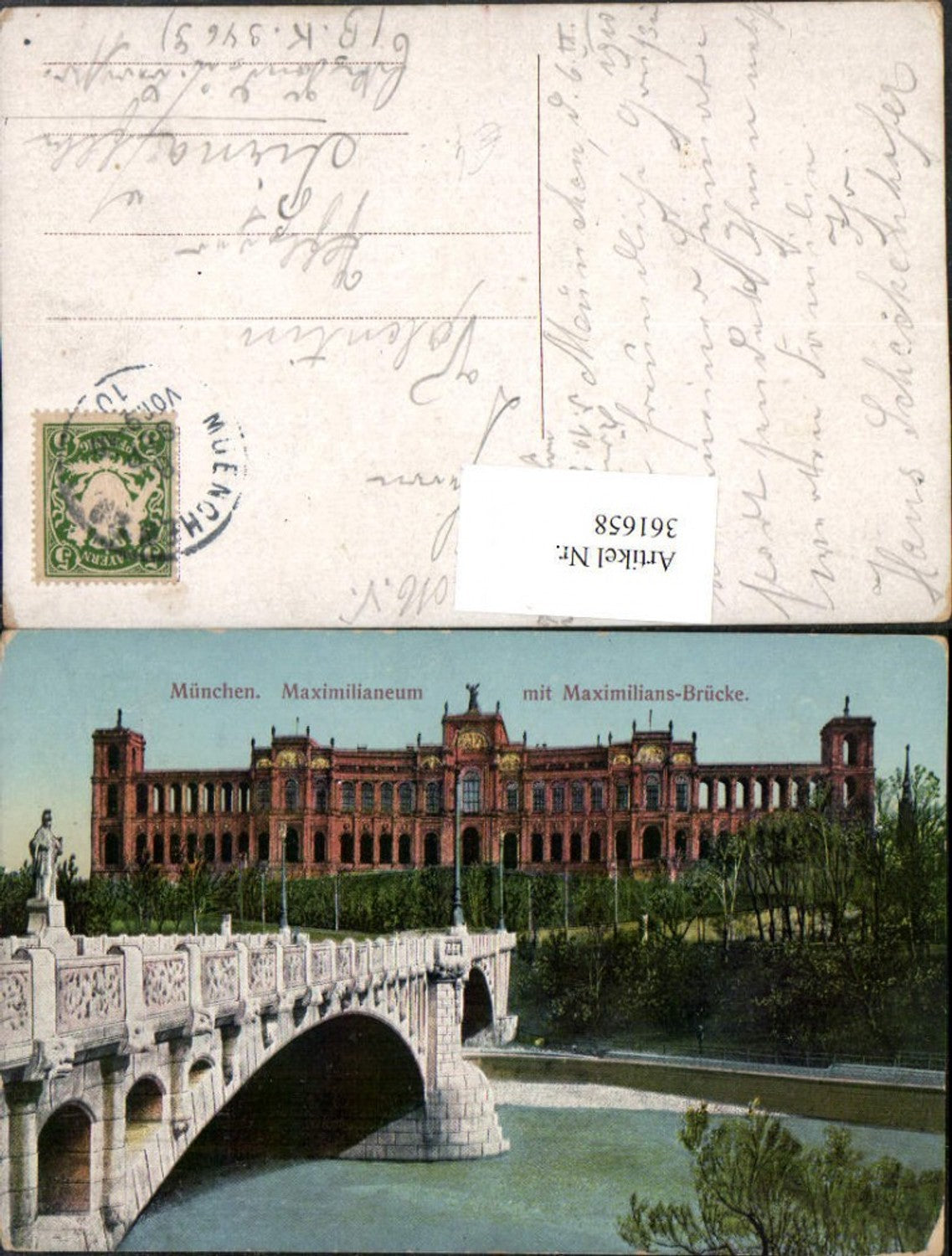 361658,München Maximilianeum m. Maximilians-Brücke