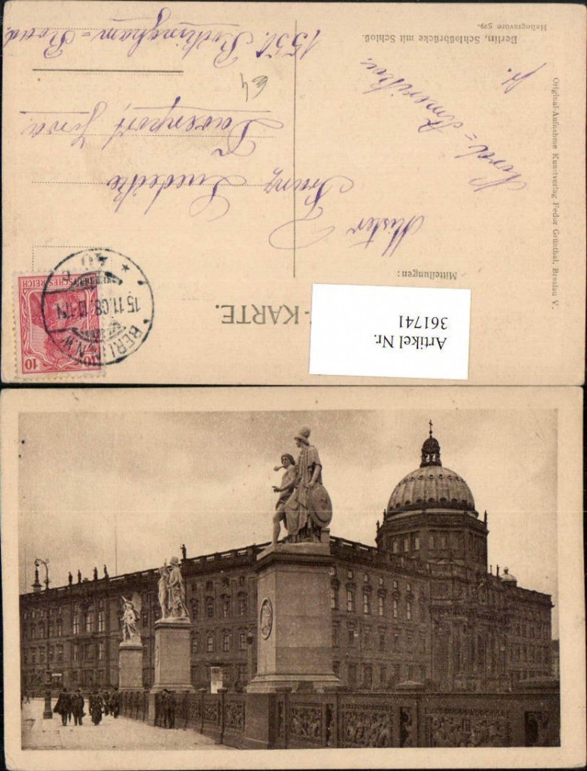 361741,Berlin Schlossbrücke Brücke m. Schloss Statuen