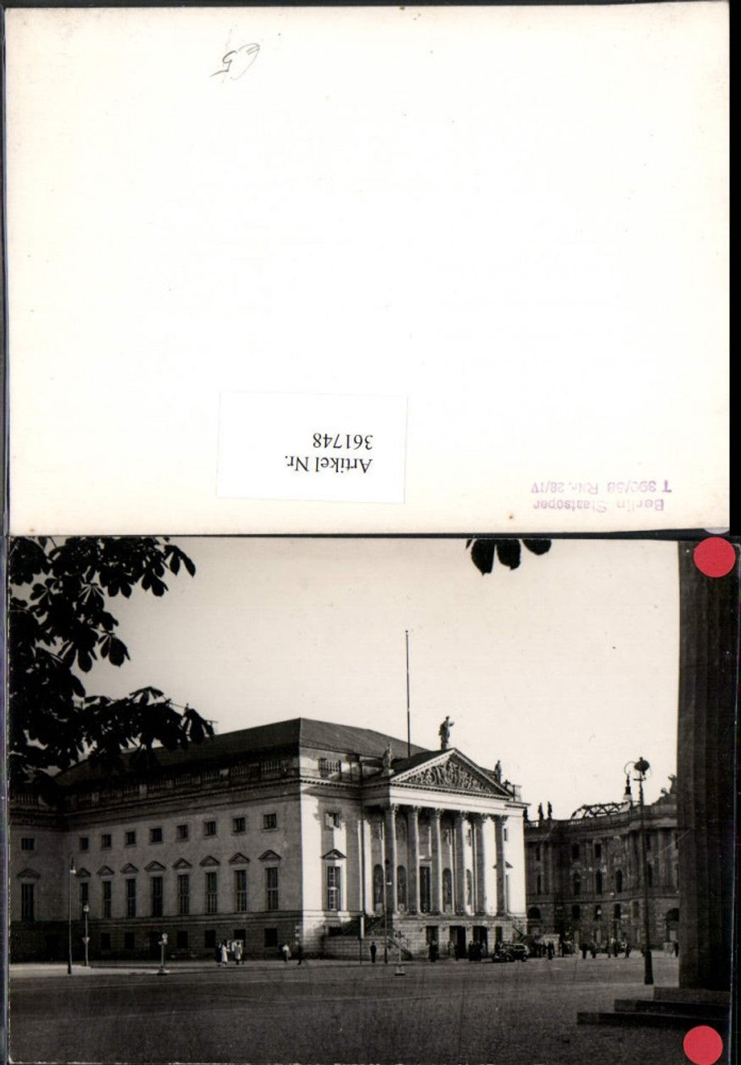 361748,Fotokarte Berlin Staatsoper Oper Gebäude