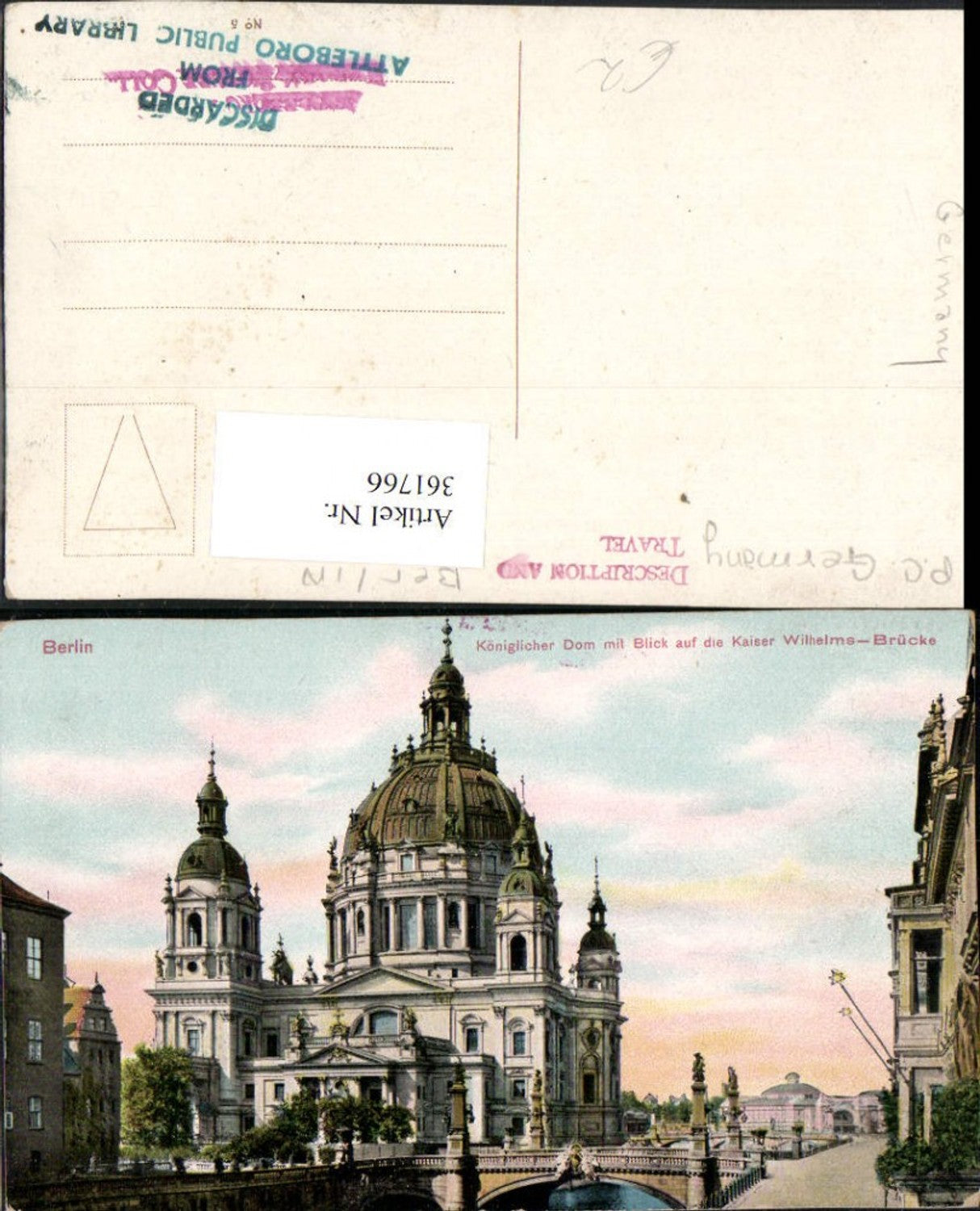 361766,Berlin Königlicher Dom m. Blick auf die Kaiser Wilhelm-Brücke