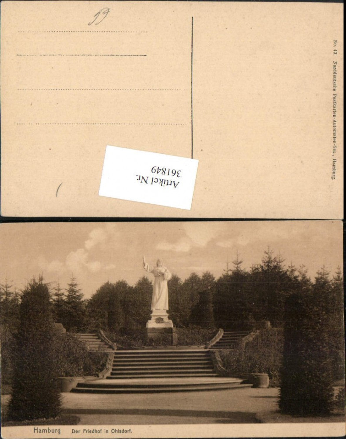 361849,Hamburg Friedhof in Ohlsdorf Statue