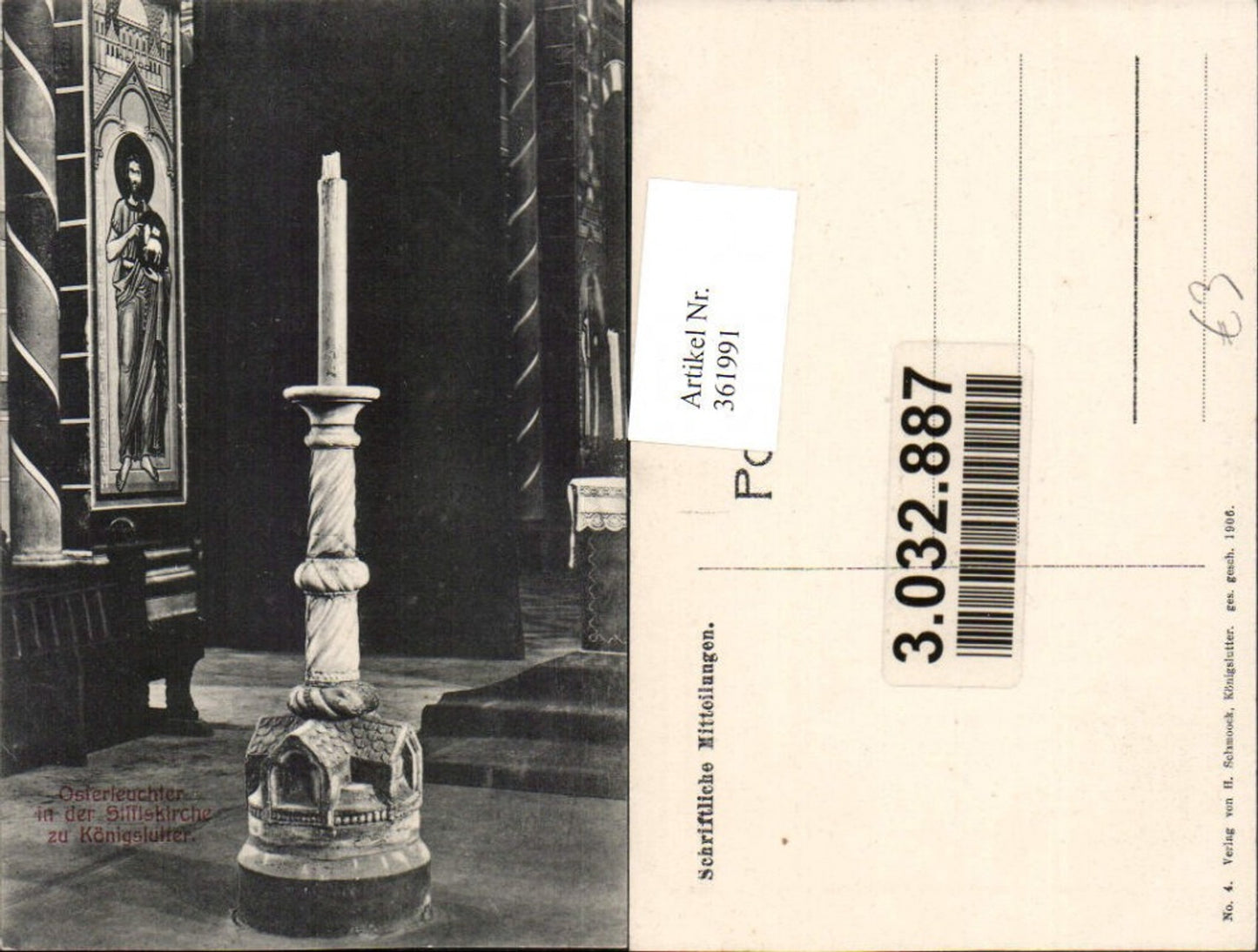 361991,Königslutter am Elm Stiftskirche Osterleuchte Kerze