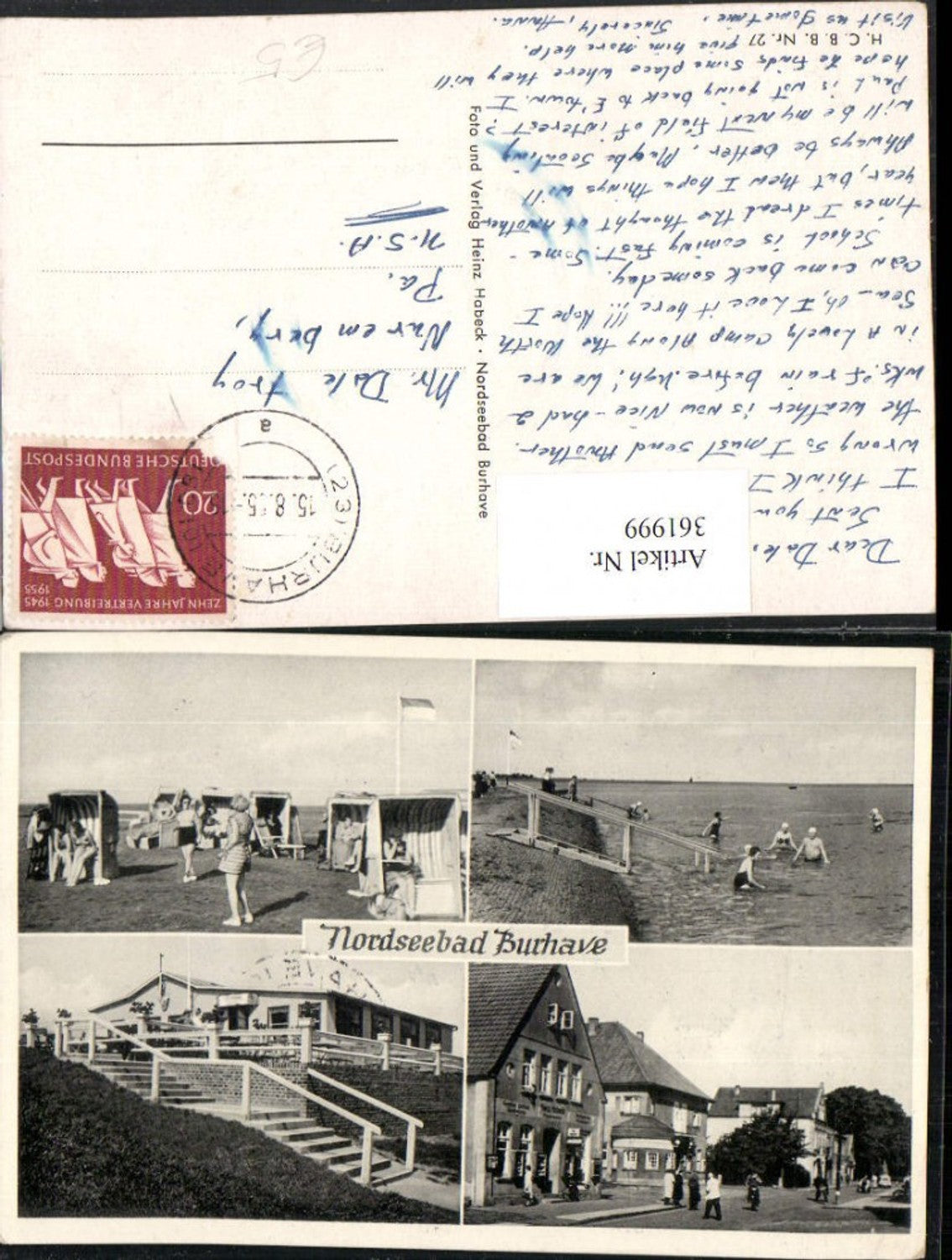 361999,Nordseebad Burhave Strand Strandleben Mehrbildkarte