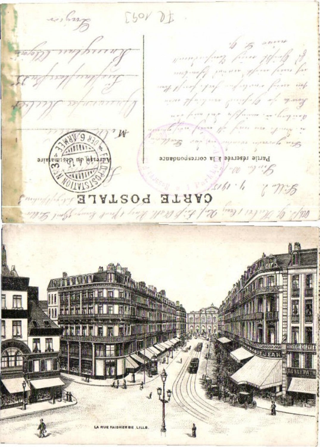 60845,Lille La rue Faisherbe 1908