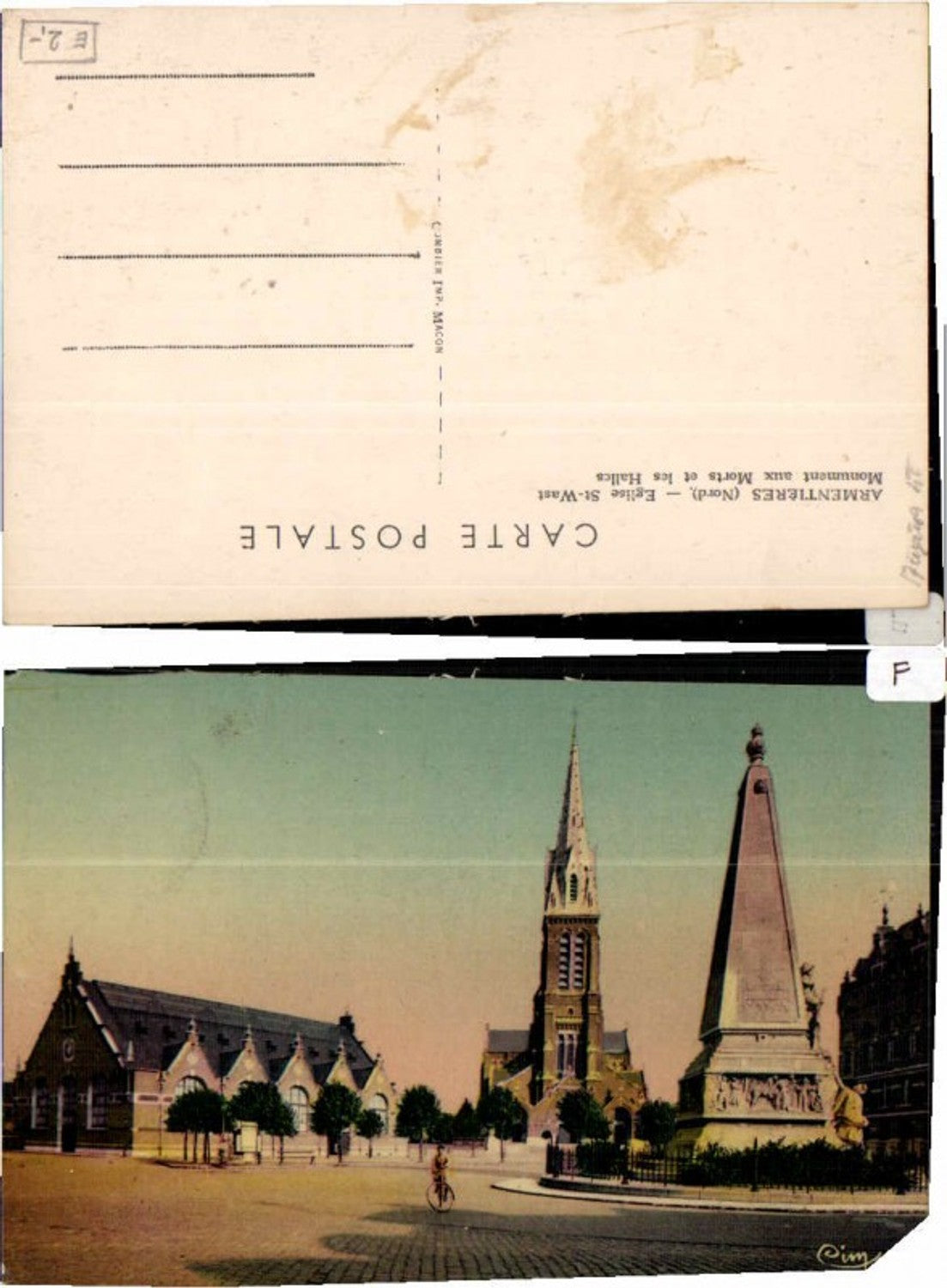 61043,Armentieres Nord Eglise St West Monument