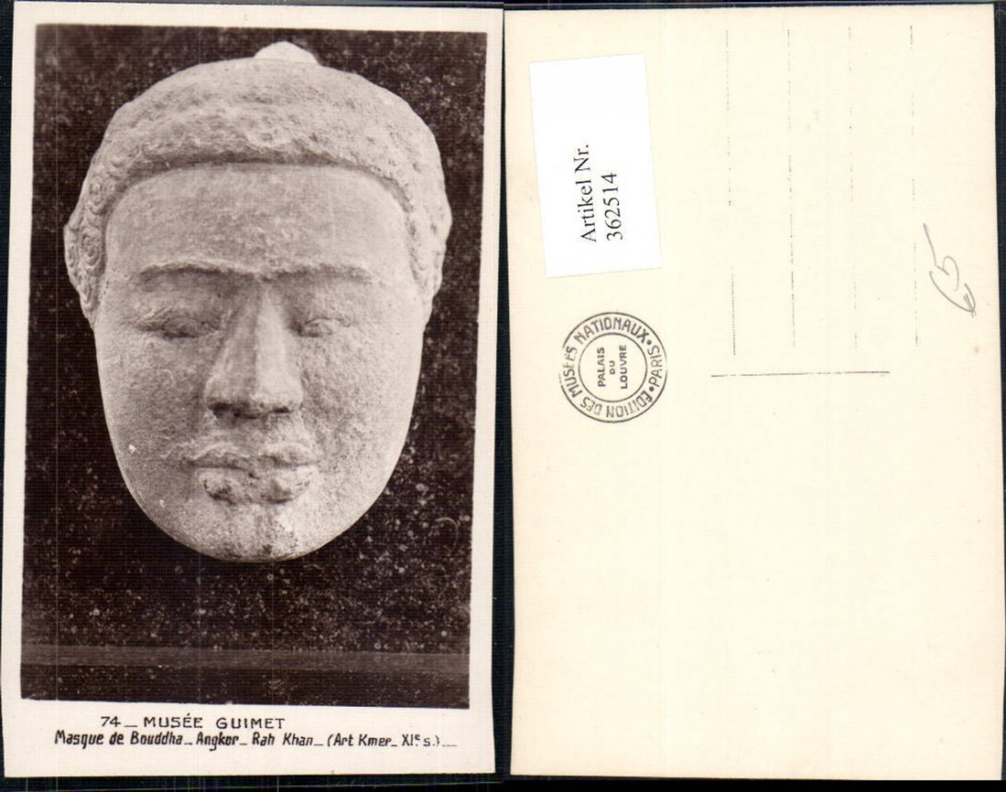 362514,Künstler Ak Masque de Bouddha Angker Rah Khan Musee Guimet Steinmaske
