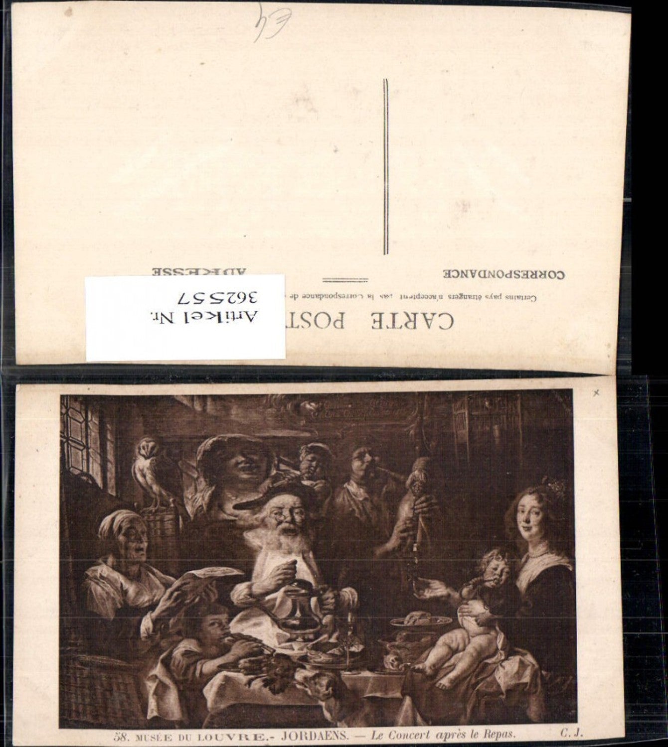 362557,Künstler Ak Jordaens Le Concert apres le Repas