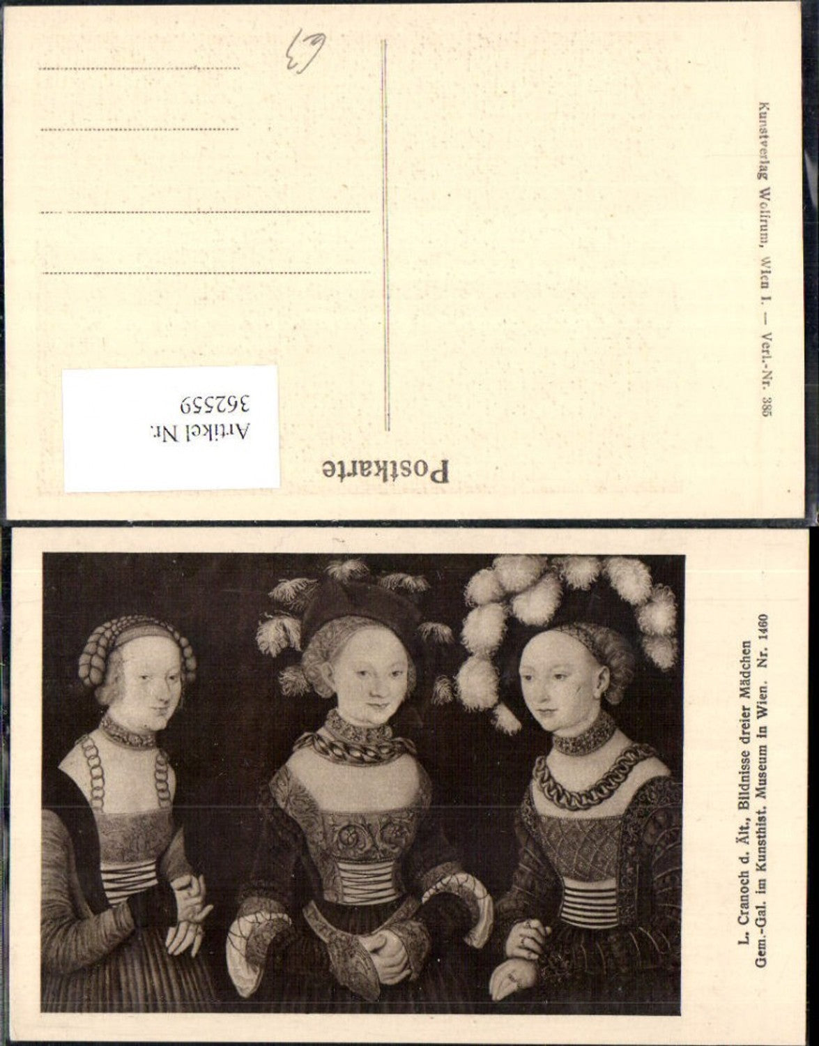 362559,Künstler Ak L. Cranoch d. Ältere Bildnisse dreier Mädchen
