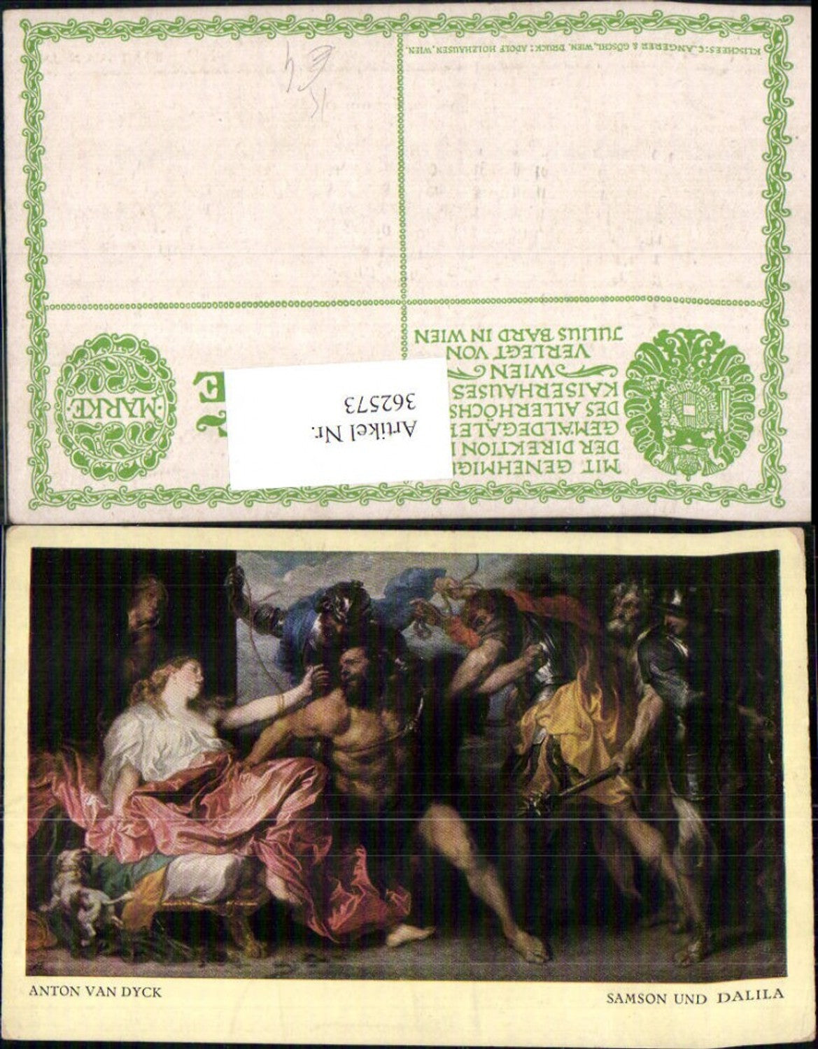362573,Künstler Ak Anton van Dyck Samson u. Dalila