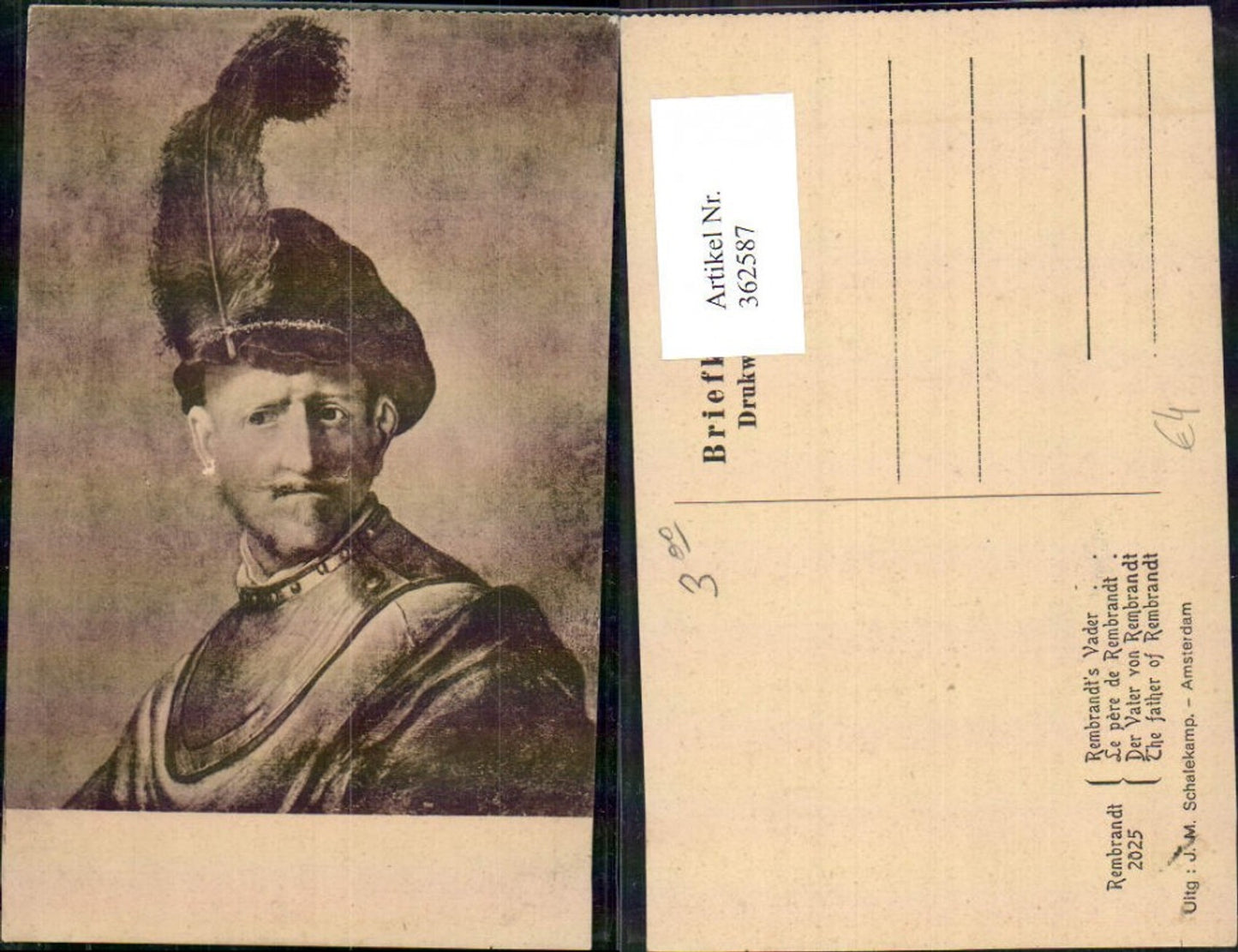 362587,Künstler Ak Rembrandt Der Vater v. Rembrandt Portrait