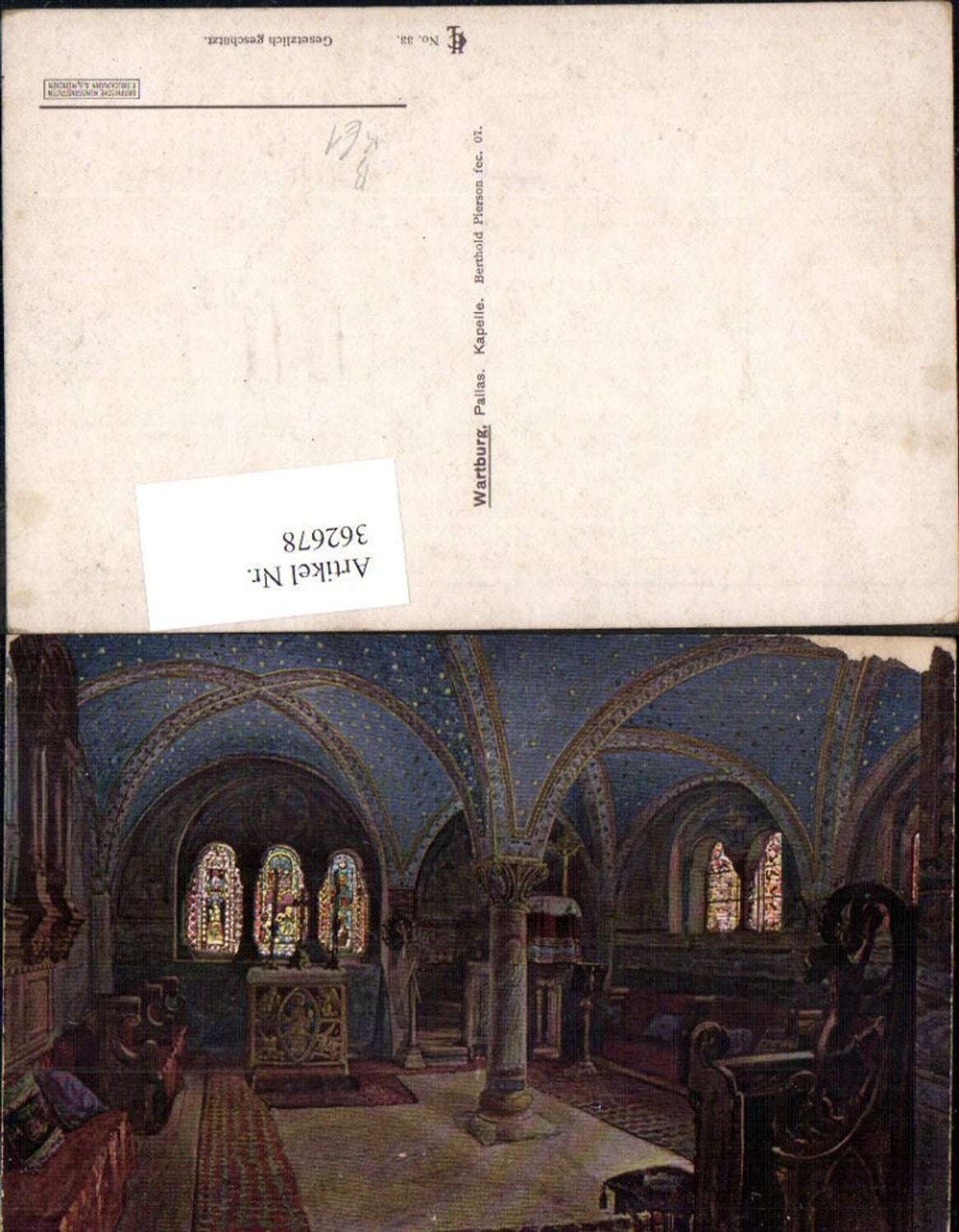 362678,Künstler Ak Berthold Pierson Kapelle Wartburg Pallas
