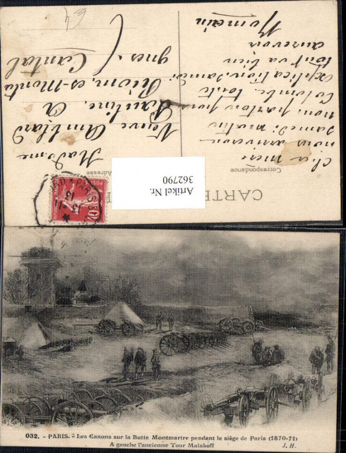 362790,Künstler Ak Paris Les Canons sur la Butte Montmartre pendant le siege de Paris 1870