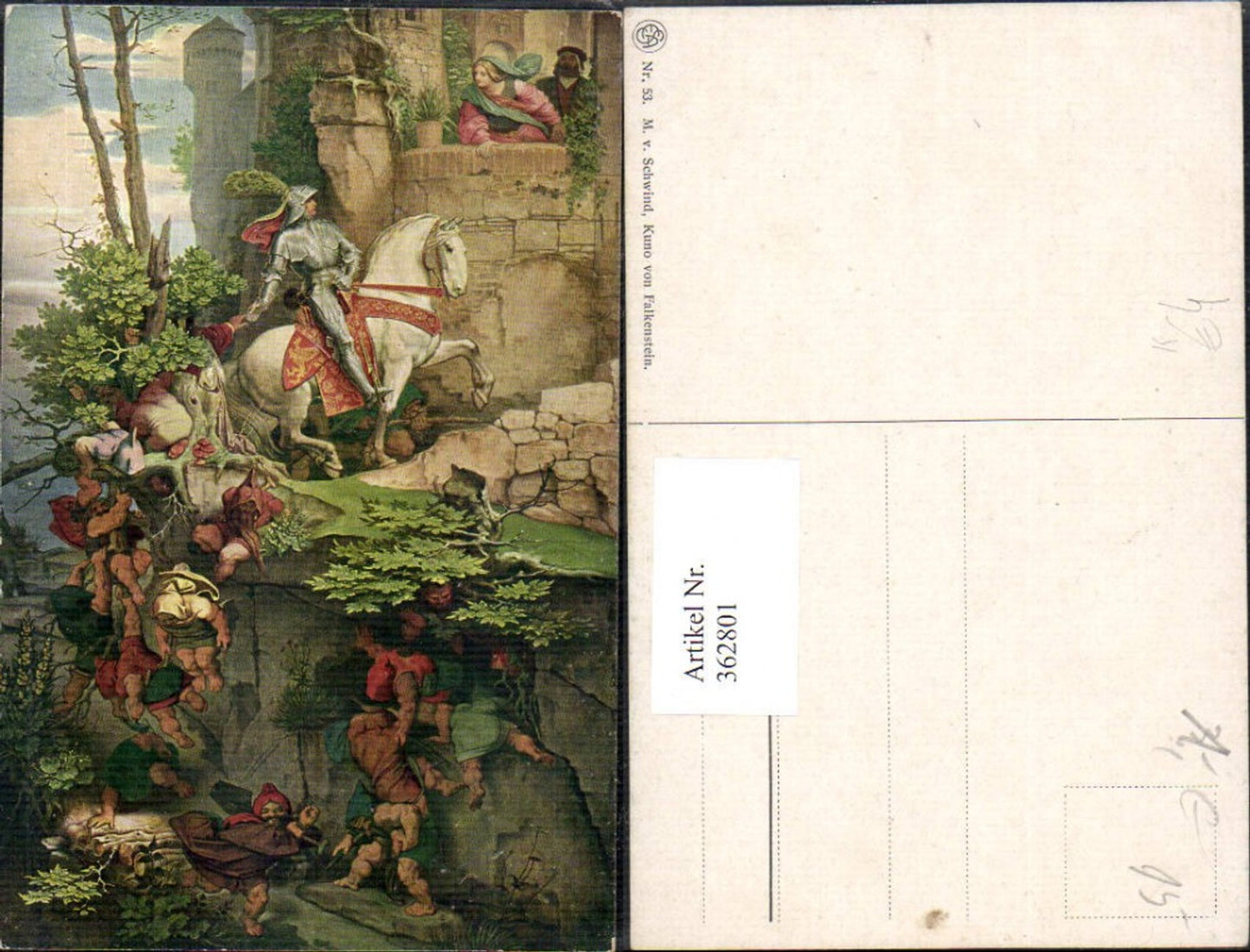 362801,Künstler Ak M. v. Schwind Kuno von Falkenstein Ritter