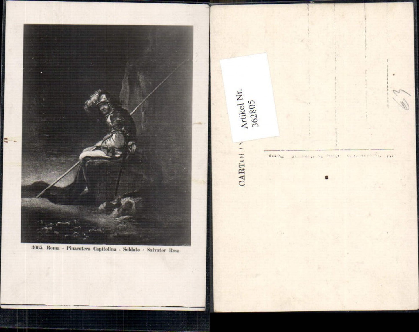 362805,Künstler Ak Salvator Rosa Pinacoteca Capitolina Soldato Soldat Rüstung