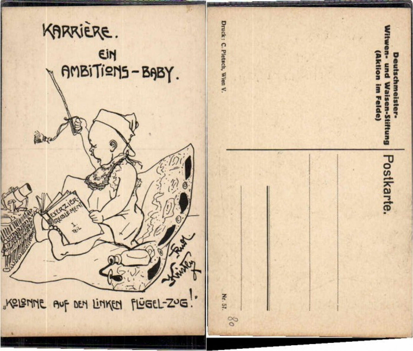 61838,WW1 Karikatur Rudi Kristen 57 Karriere Ambitions Baby