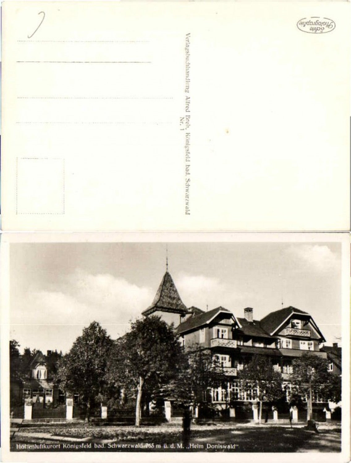 62112, Königsfeld Hotel Doniswald 1935