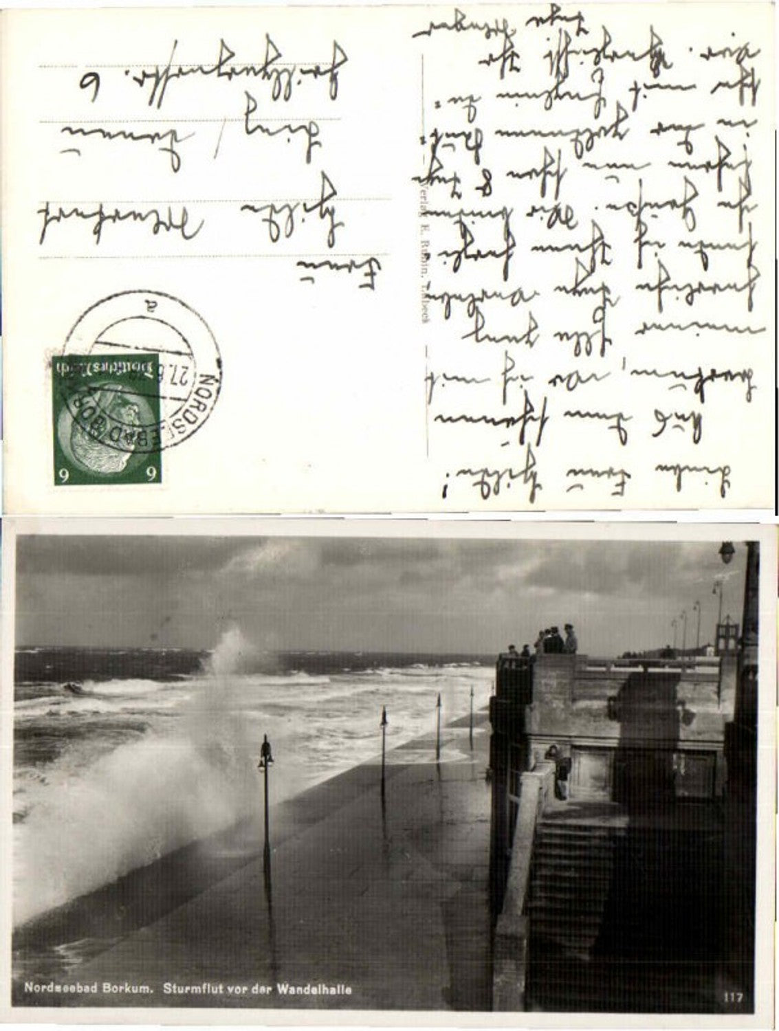 62216, North Sea resort Borkum Storm surge promenade