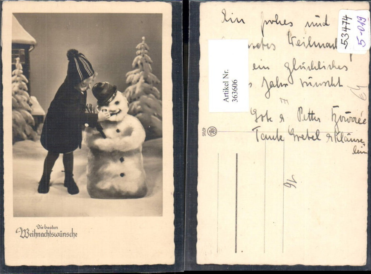 363606, Photo Ak Child builds snowman New Year