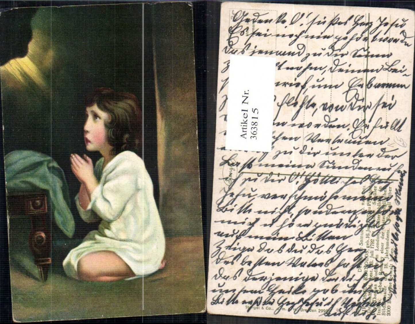 363815,Künstler Ak Sir Joshua Reynolds Kind Der kleine Samuel b. Gebet Religion