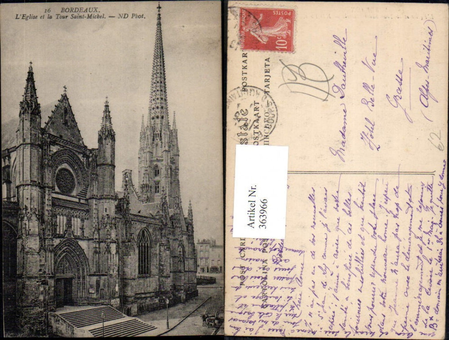 363966,Kirche Bordeaux L Eglise et la Tour Saint-Michel