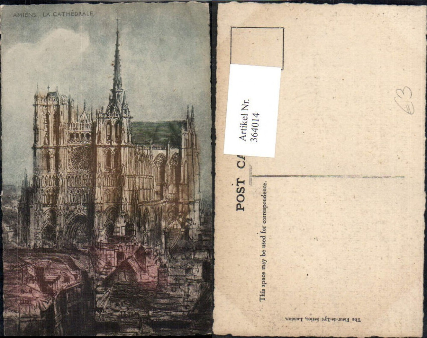 364014,Künstler Ak Kirche Amiens La Cathedrale