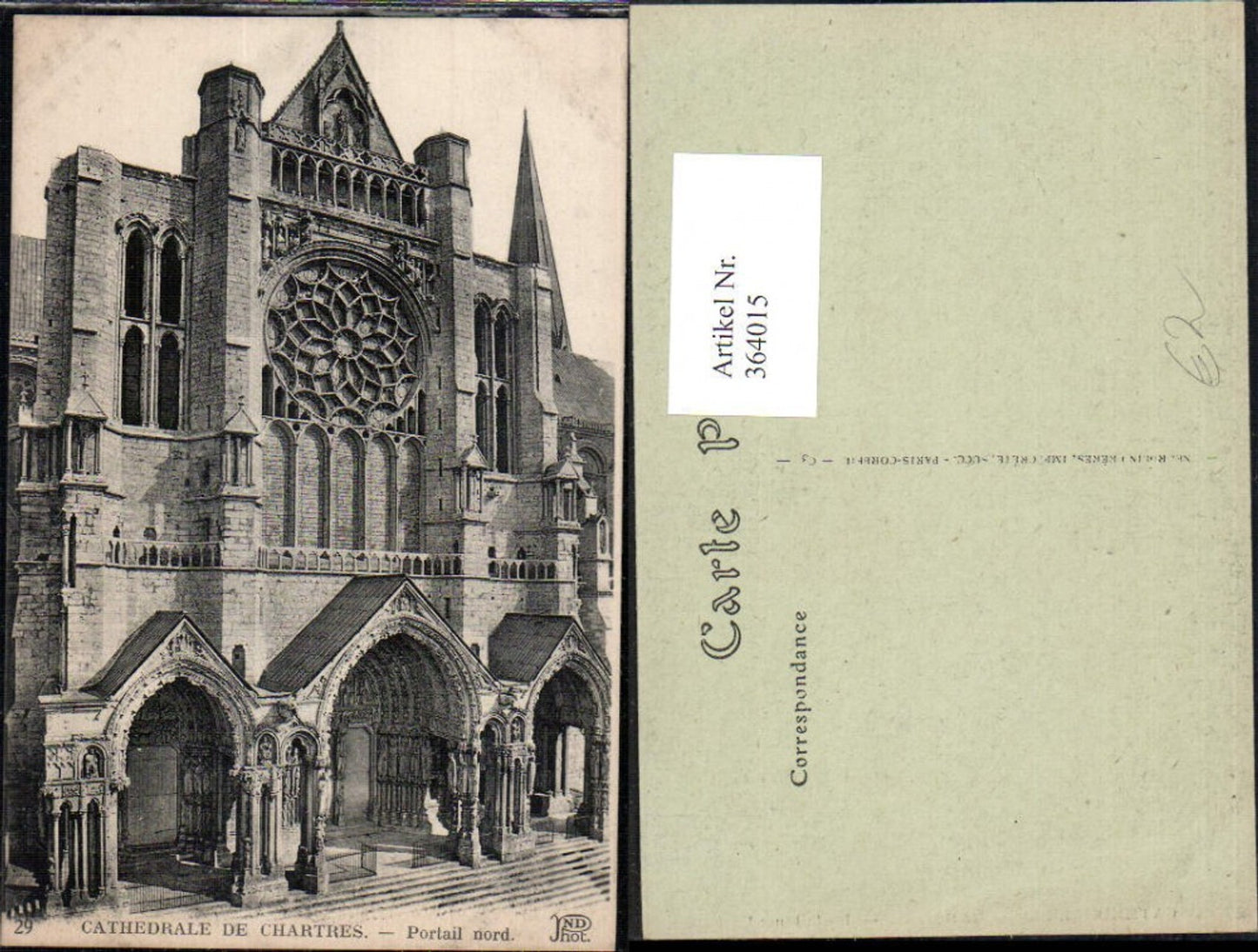 364015,Kirche Cathedrale de Chartres Portail nord