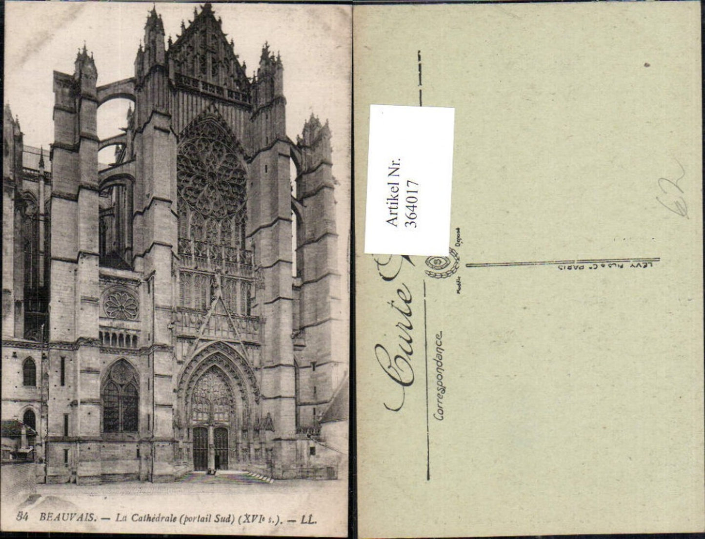 364017,Kirche Beauvais La Cathedrale Portail Sud