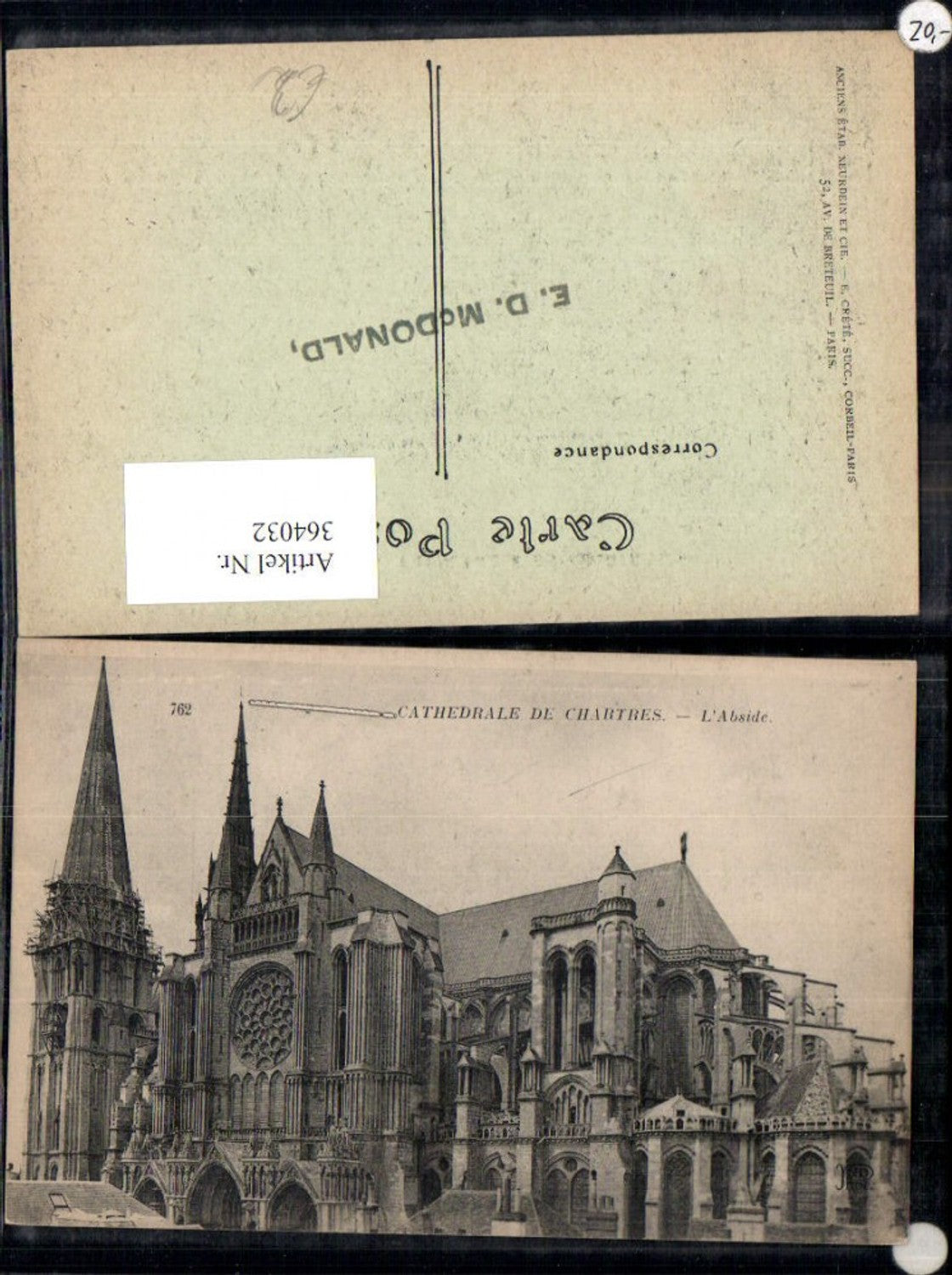 364032,Kirche Cathedrale de Chartres L Abside