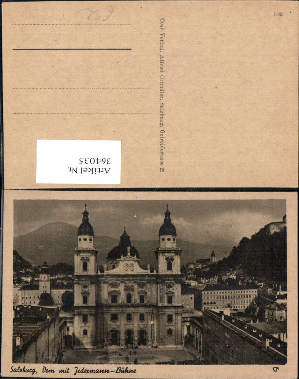 364035,Kirche Salzburg Dom m. Jedermann-Bühne