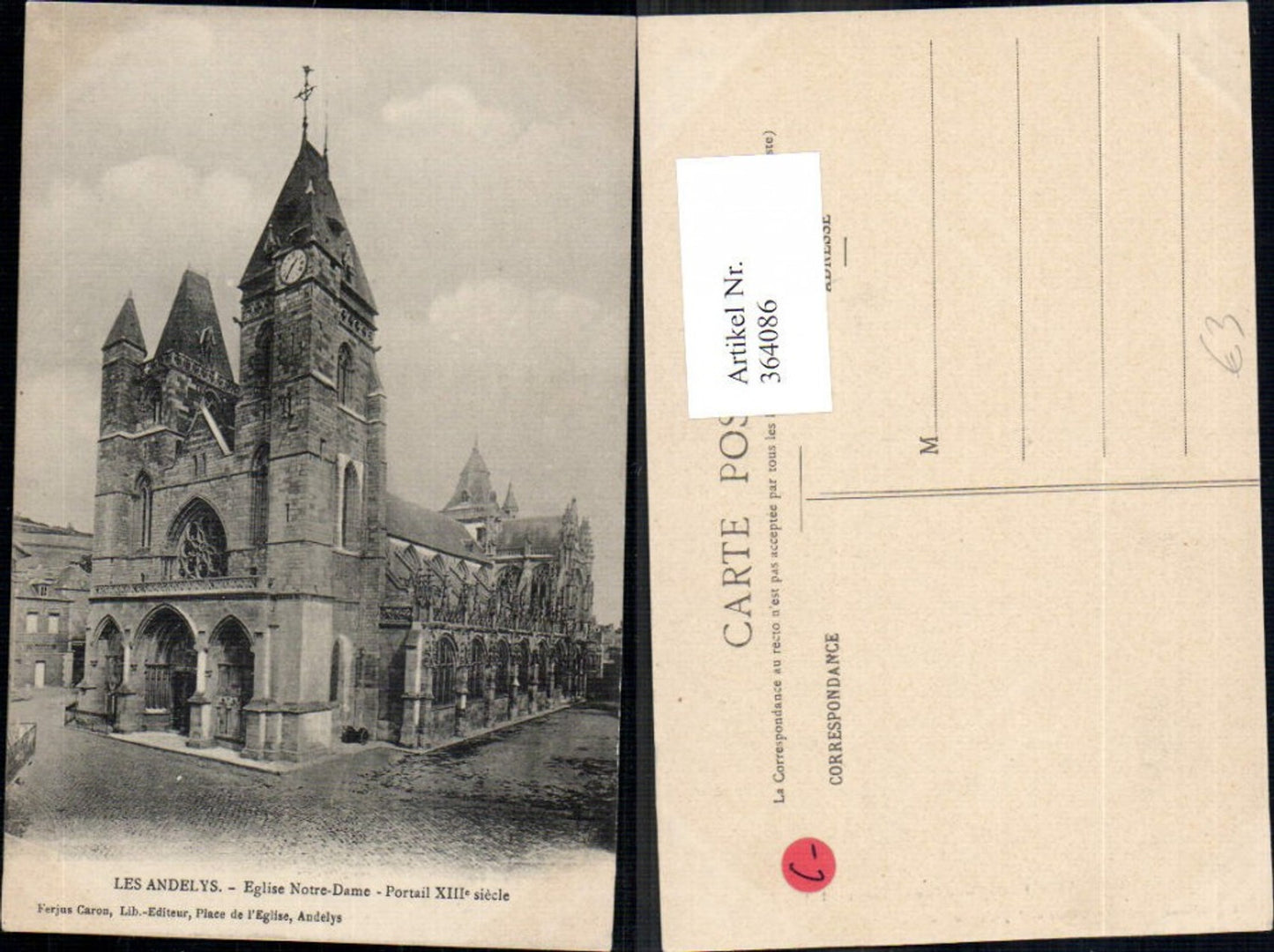 364086,Kirche Les Andelys Eglise Notre Dame Portail XIII siecle