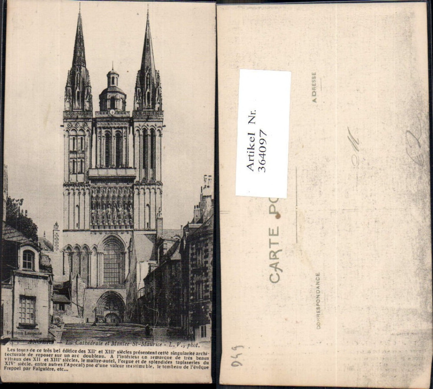 364097,Kirche Angers La Cathedrale et Montee St Maurice