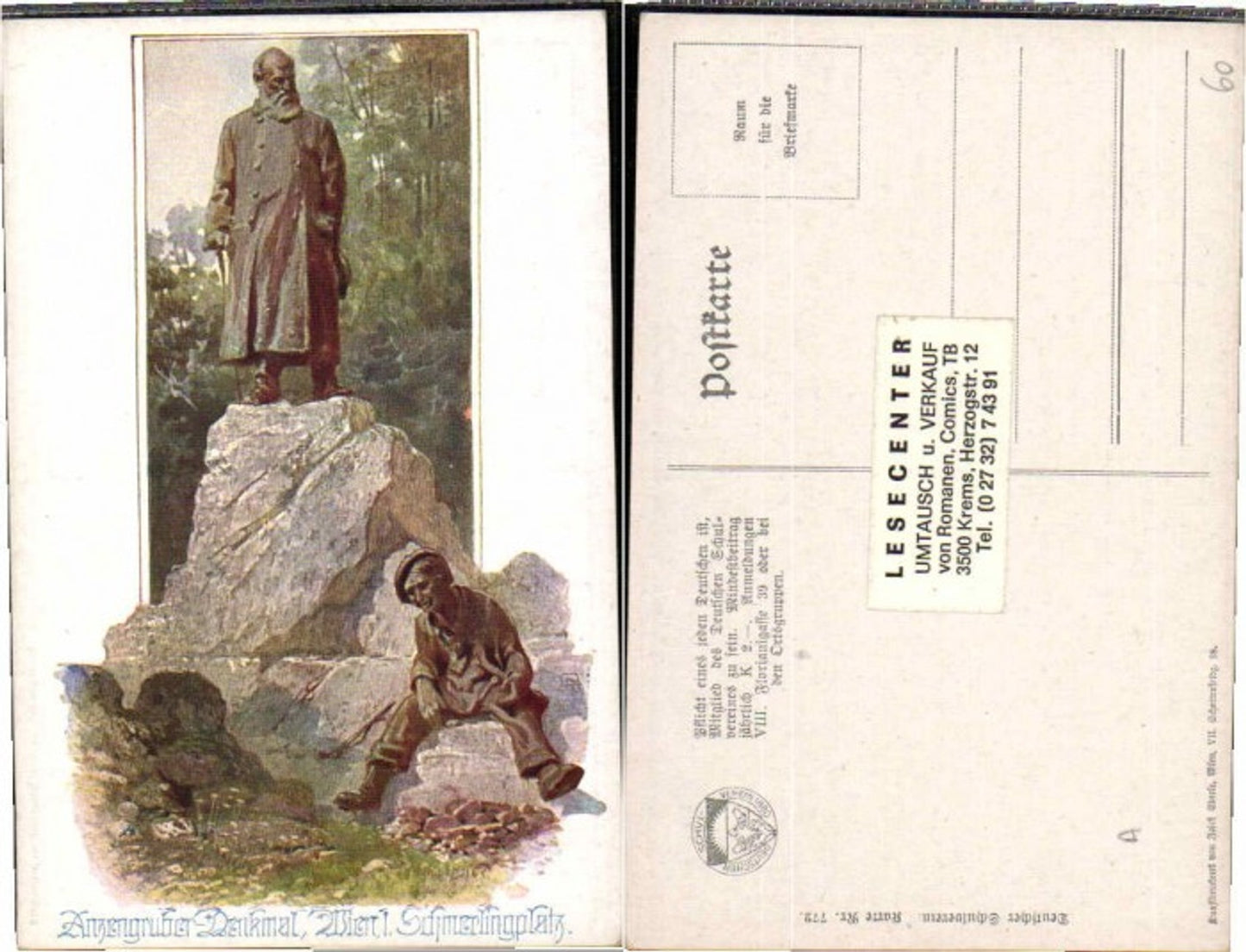 62883,Dt Schulverein 772 Wien Anzengruber Denkmal E. Reckziegel