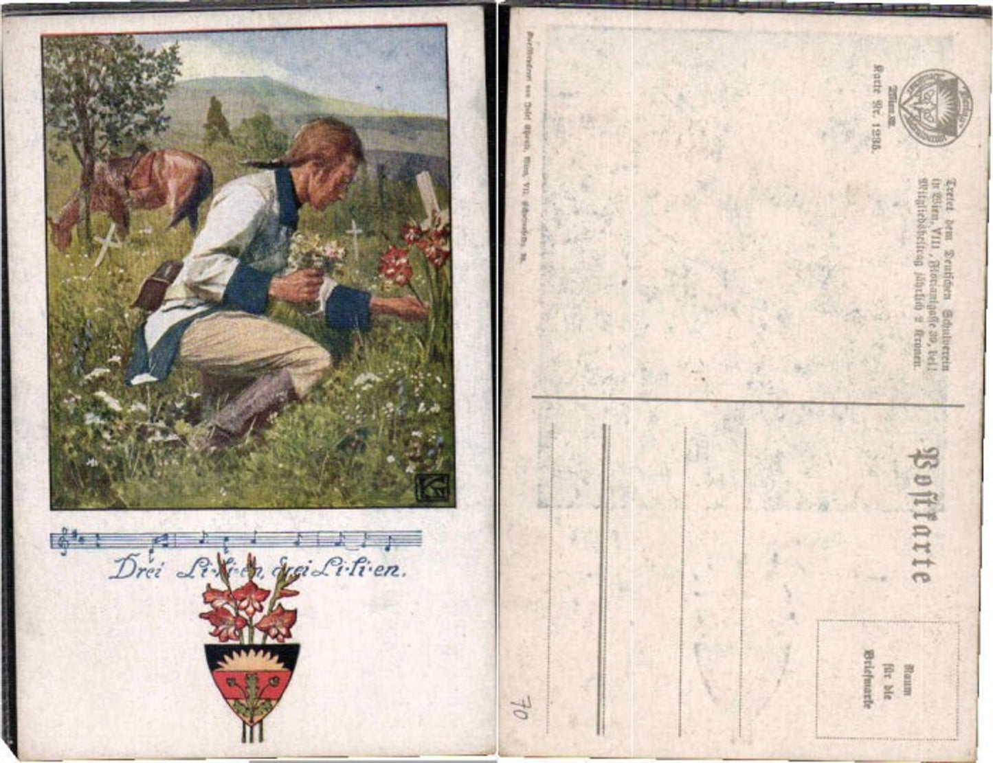 62887,Dt Schulverein 1235 Drei Lilien Kainradl sign.
