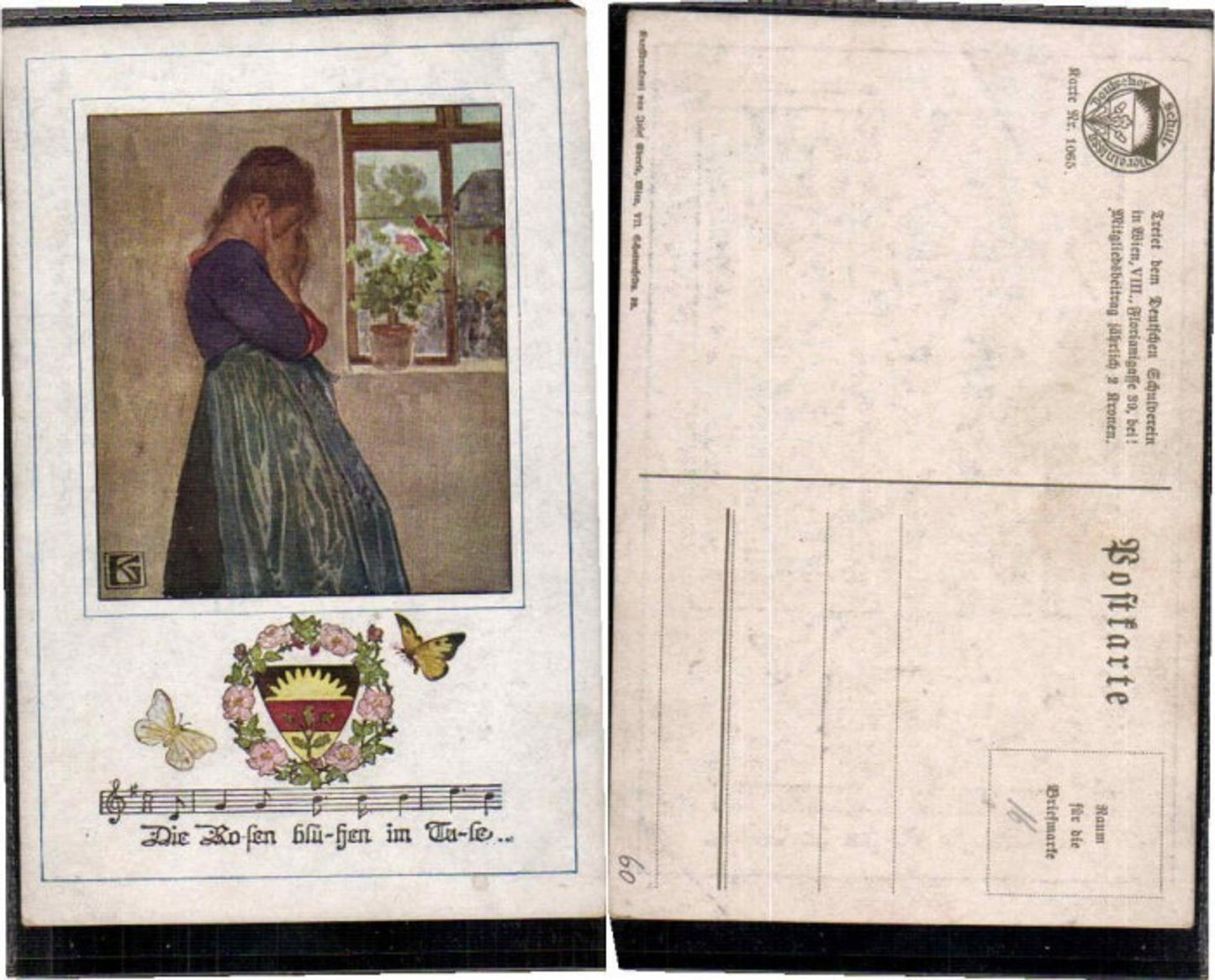 62930, German School Association 1065 Leo Kainradl Woman weeps Roses bloom in the valley