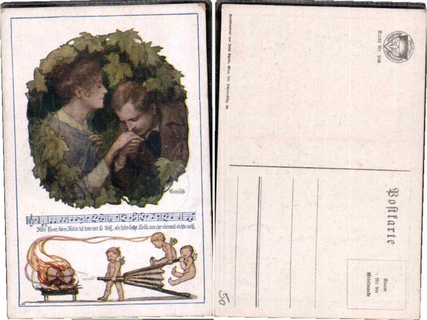 62957,Dt Schulverein 906 E. Schütz Mann küsst Frau die Hand