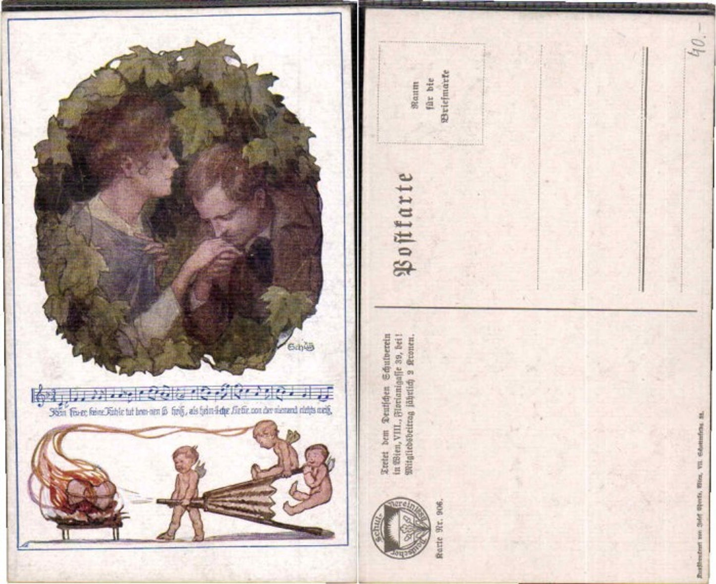 62978,Dt Schulverein 906 E. Schütz Mann küsst Frau Hand