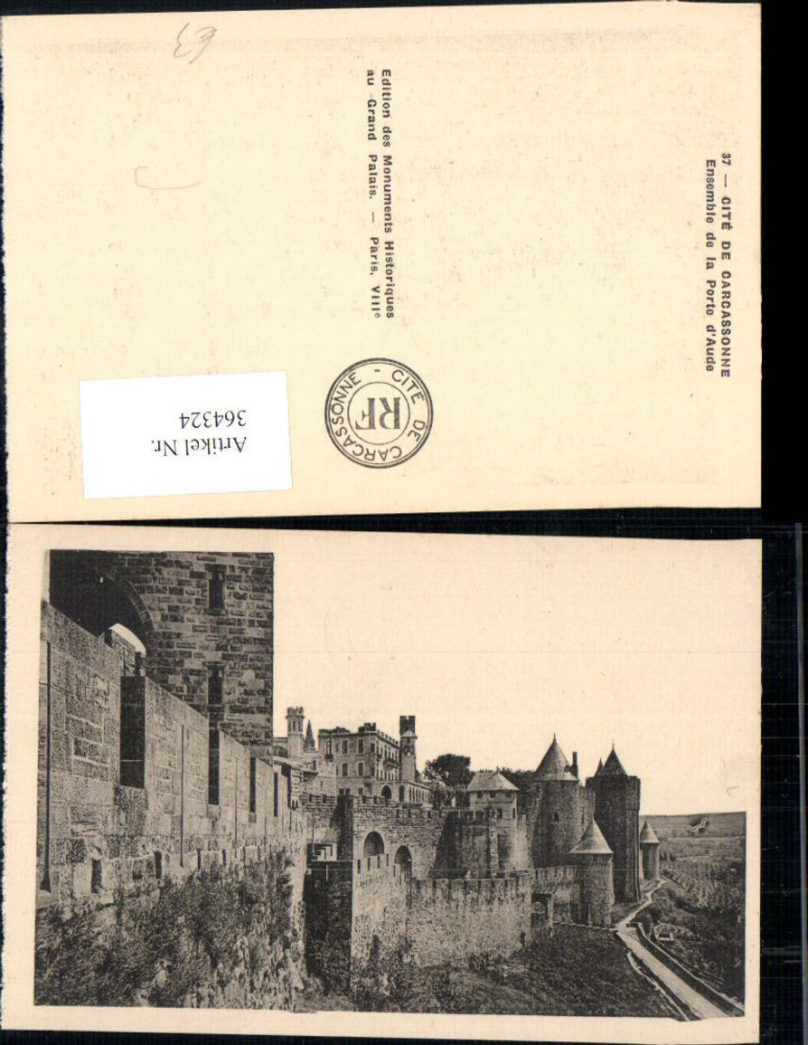 364324,Schloss Festung Cite de Carcassonne Ensemble de la Porte d Aude