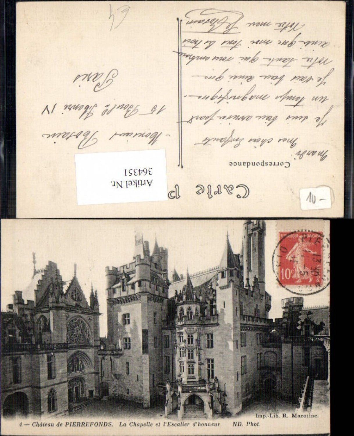 364351,Schloss Chateau de Pierrefonds La Chapelle et l Escalier d honneur