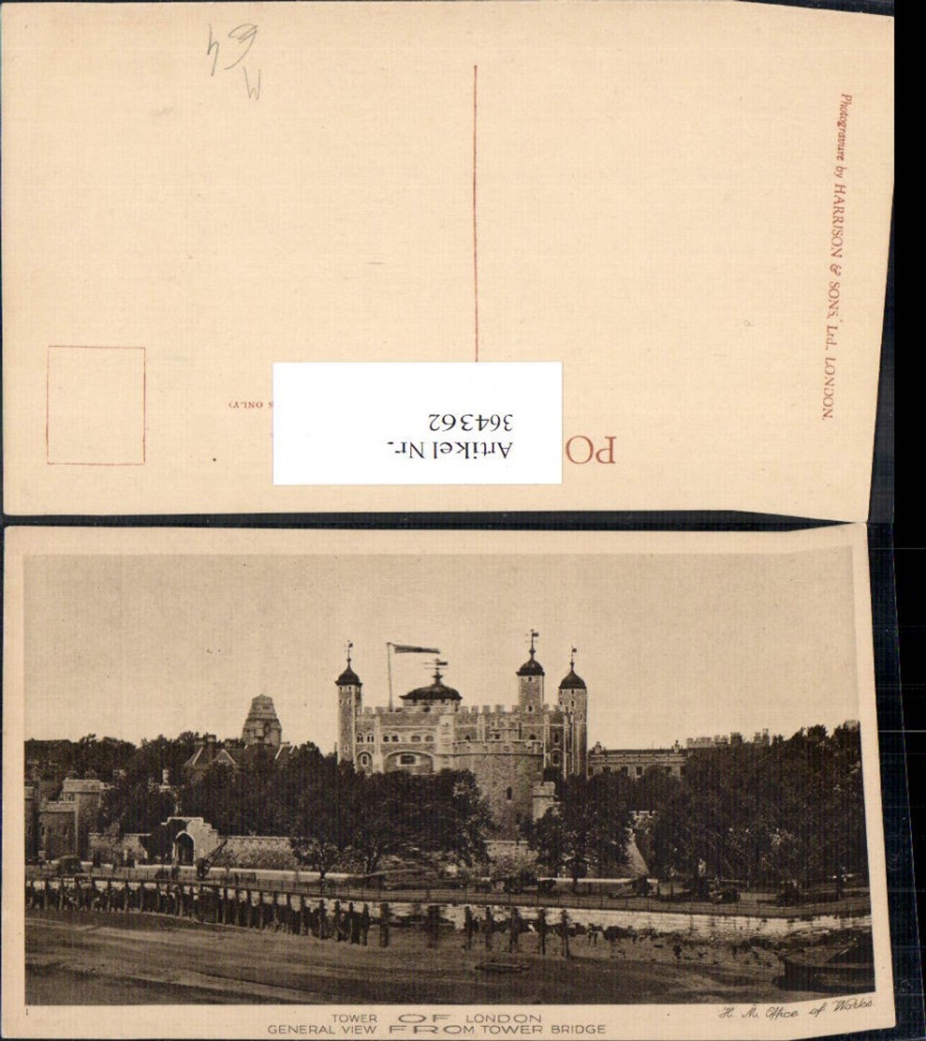 364362,Schloss Tower of London General View form Tower Bridge