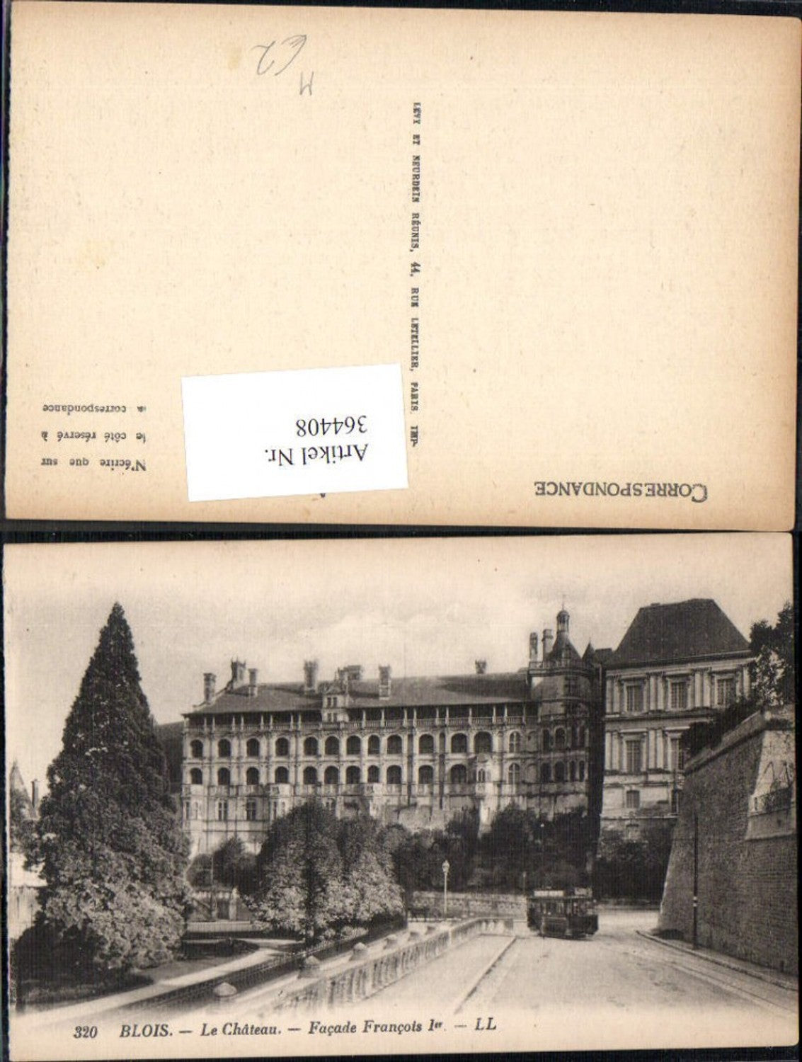 364408,Schloss Blois Le Chateau Facade Francois 1er Straßenbahn