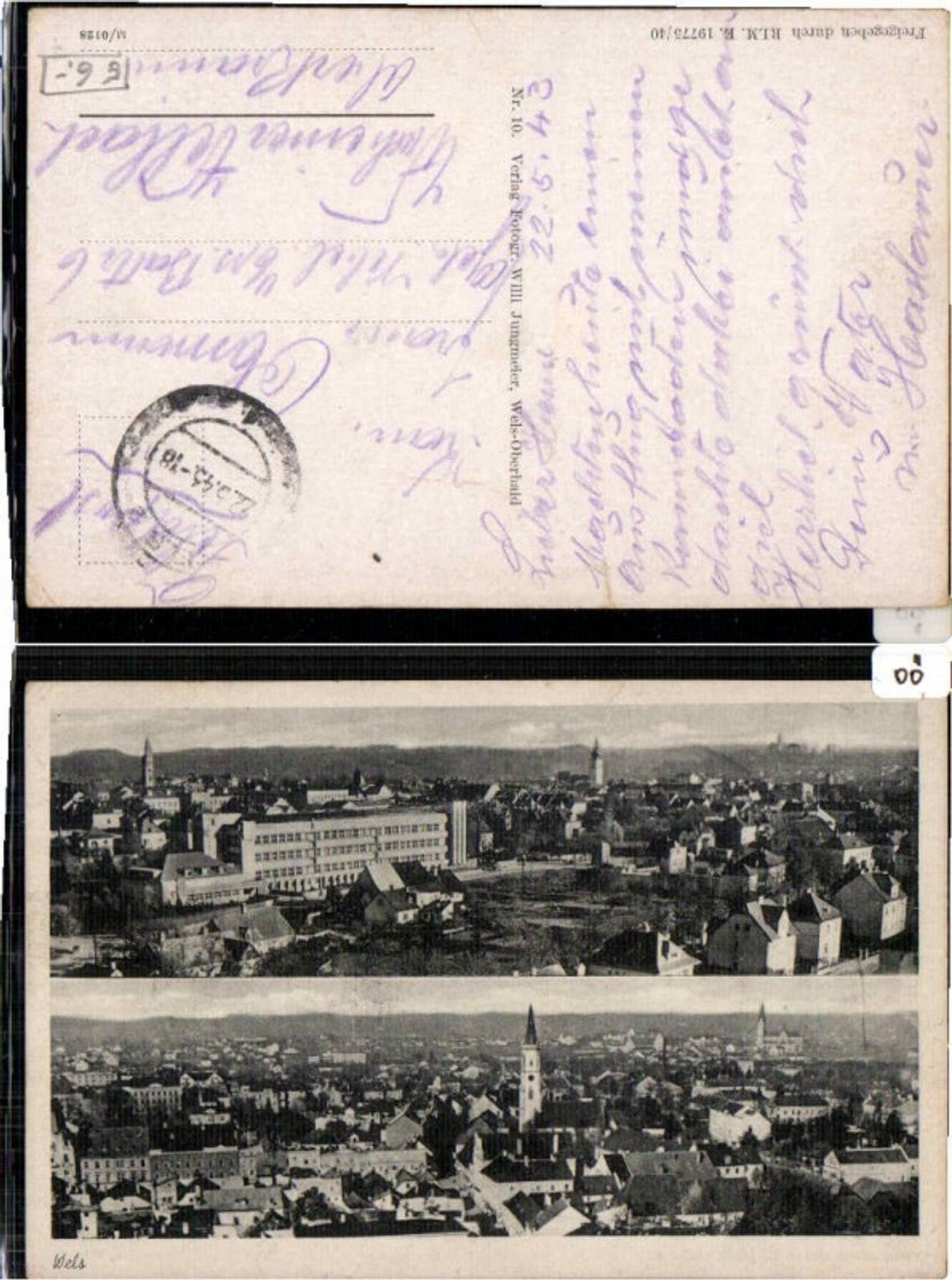 63114, Wels Beautiful multi-image postcard, field post