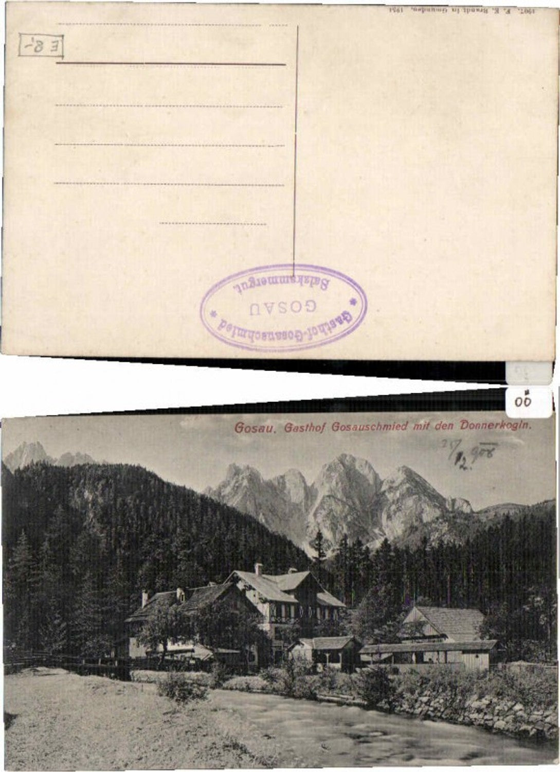 63146,Gosau Gasthaus Gosauschmied Donnerkogln Brandt 1954