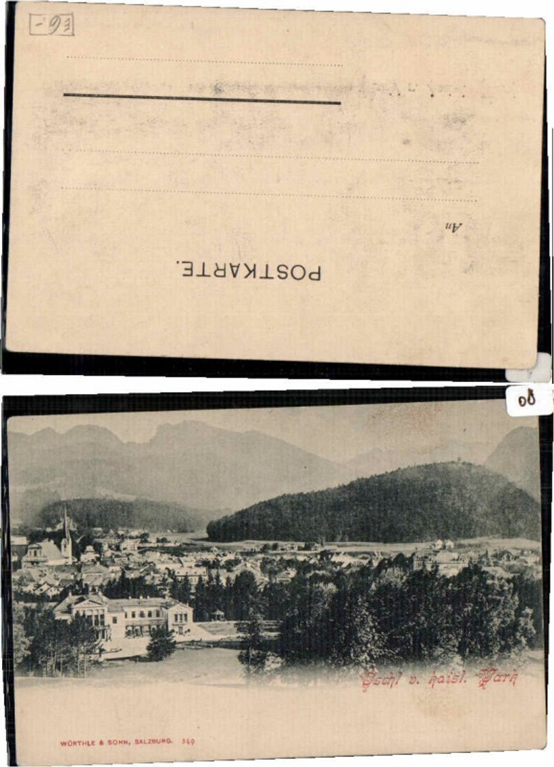 63181,Ischl vom Kaiserl. Park aus 1898