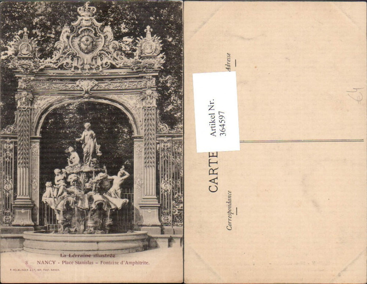 364597,Statue Nancy Place Stanislas Fontaine d Amphitrite Brunnen