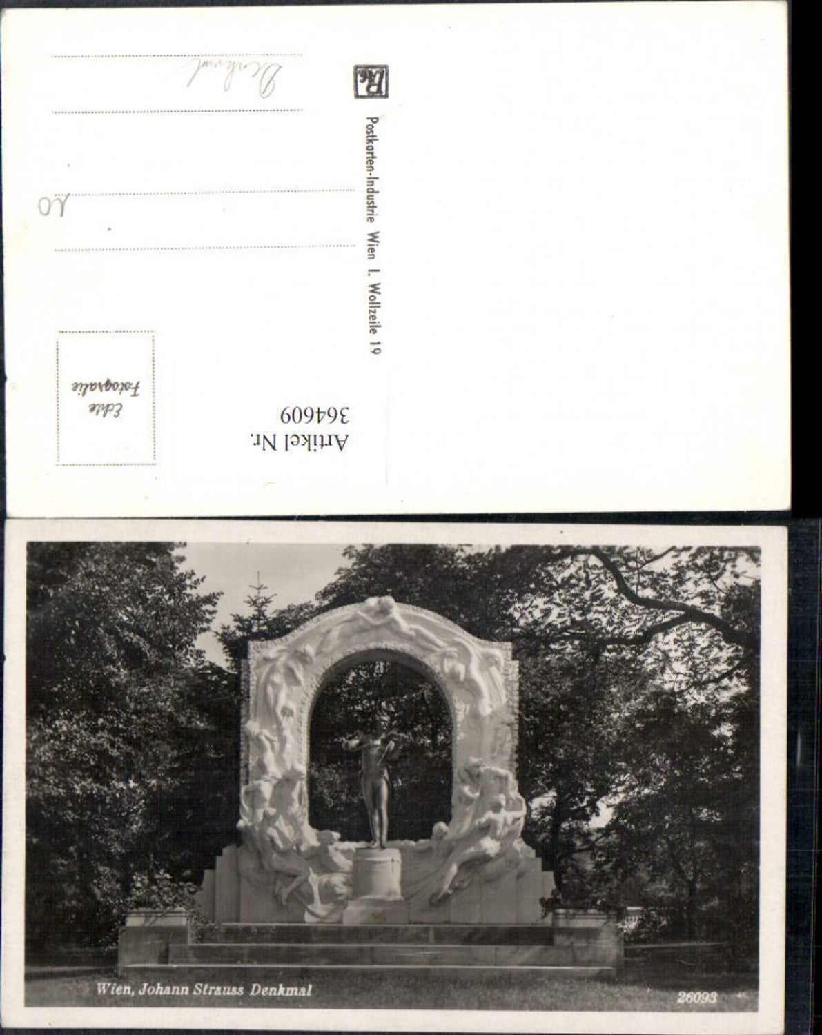 364609,Foto Ak Wien Johann-Strauß-Denkmal Statue