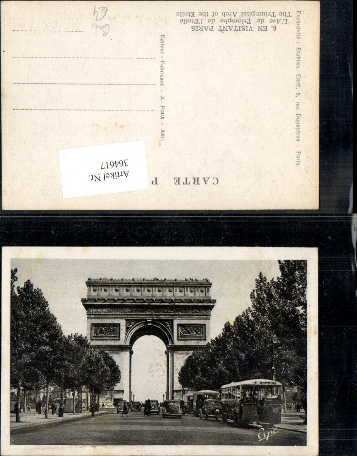 364617,Paris L Arc de Triomphe de l Etoile Triumphbogen Bus