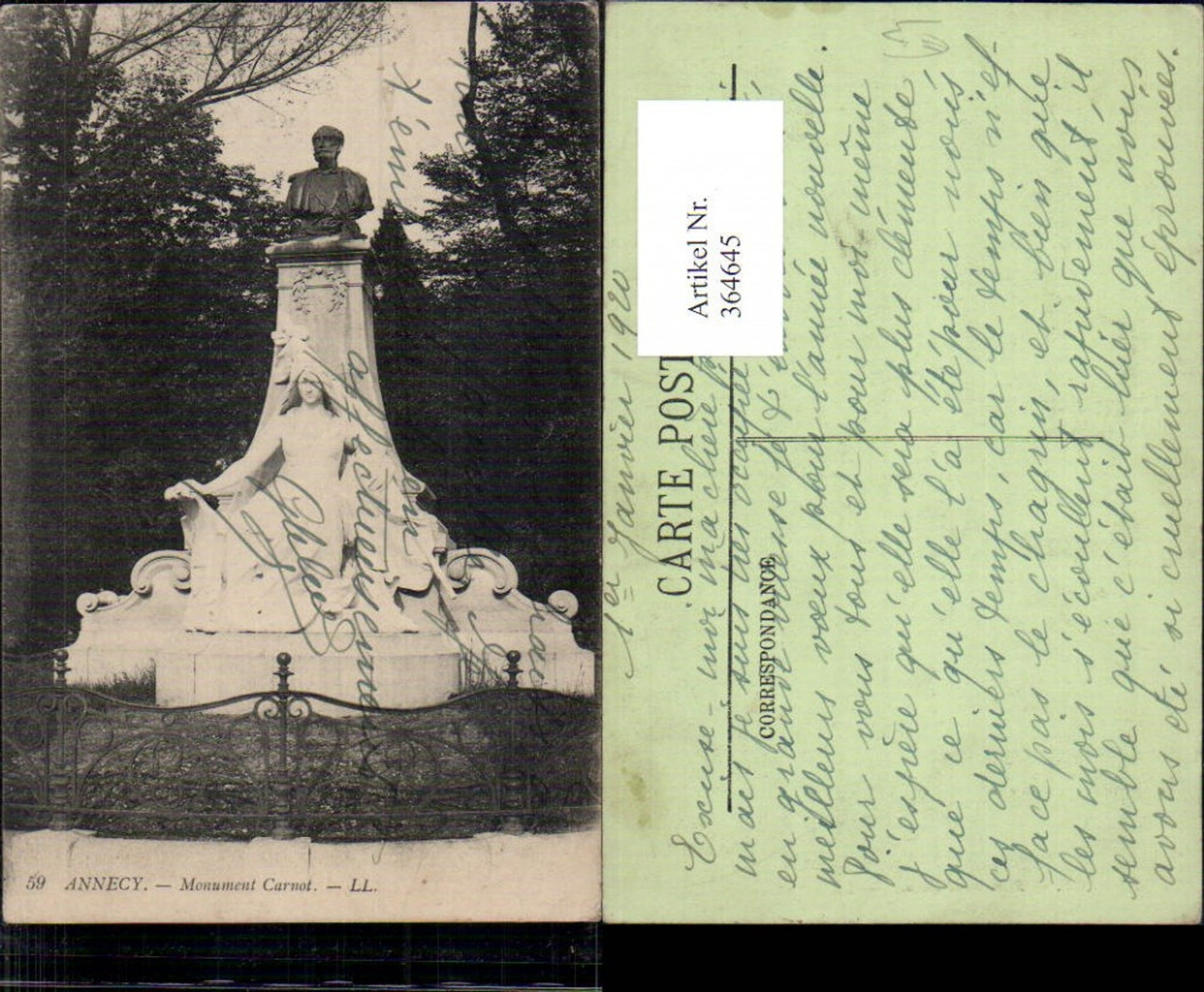 364645,Statue Annecy Monument Carnot
