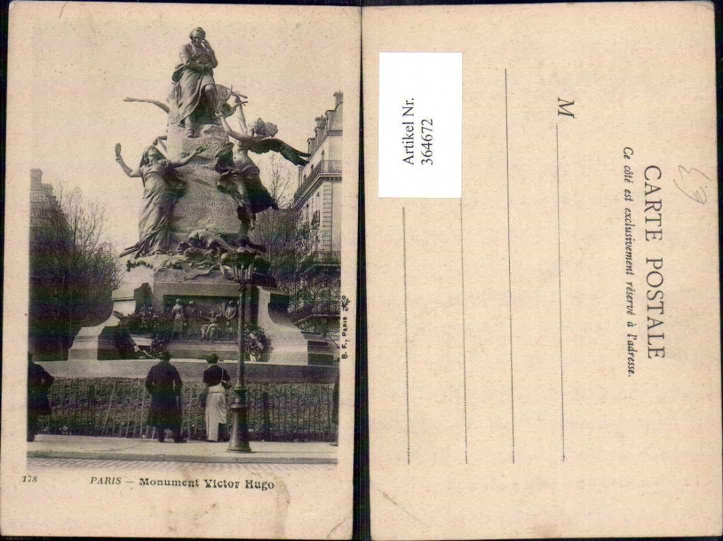 364672,Statue Paris Monument Victor Hugo