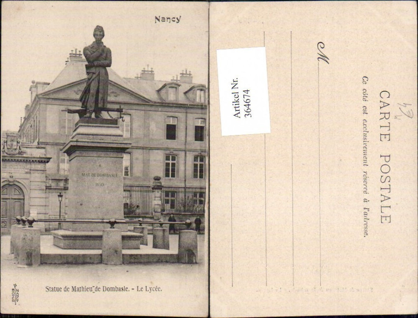 364674,Statue Nancy Statue de Mathieu de Dombasle