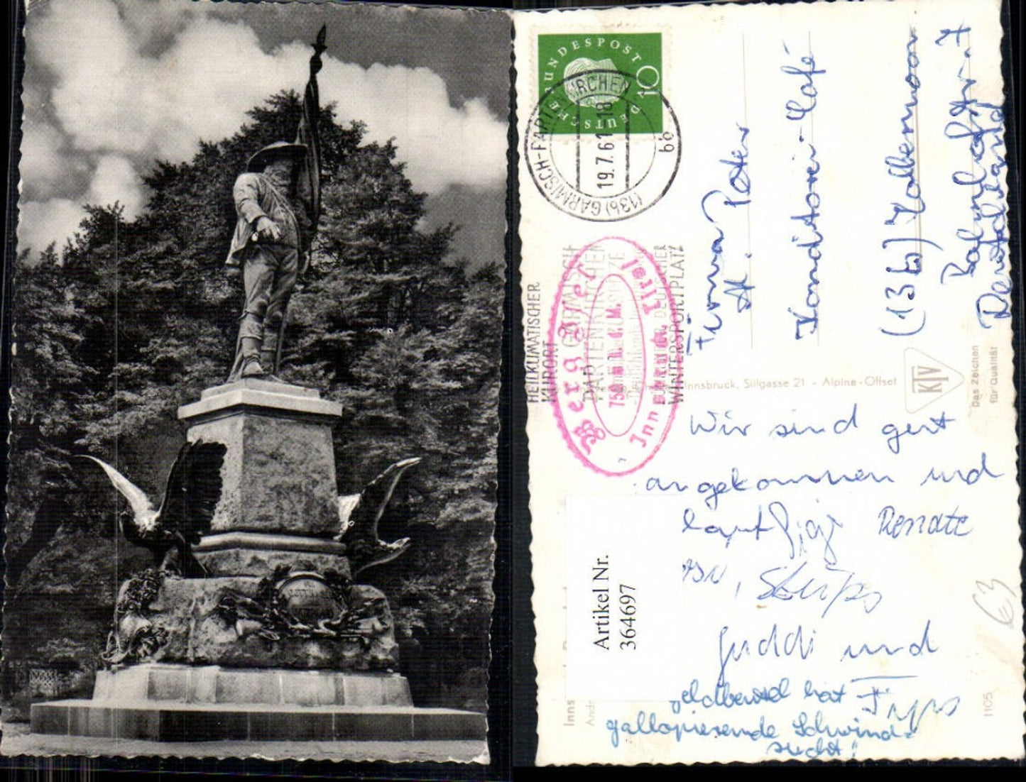 364697,Statue Innsbruck Berg Isel Andreas Hofer Denkmal
